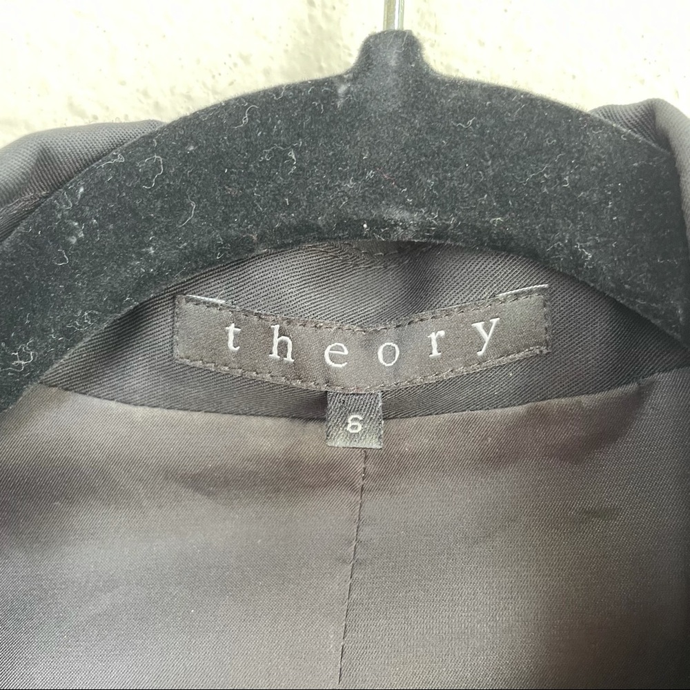 Theory Wool Black Fitted Single Button Blazer Jac… - image 5